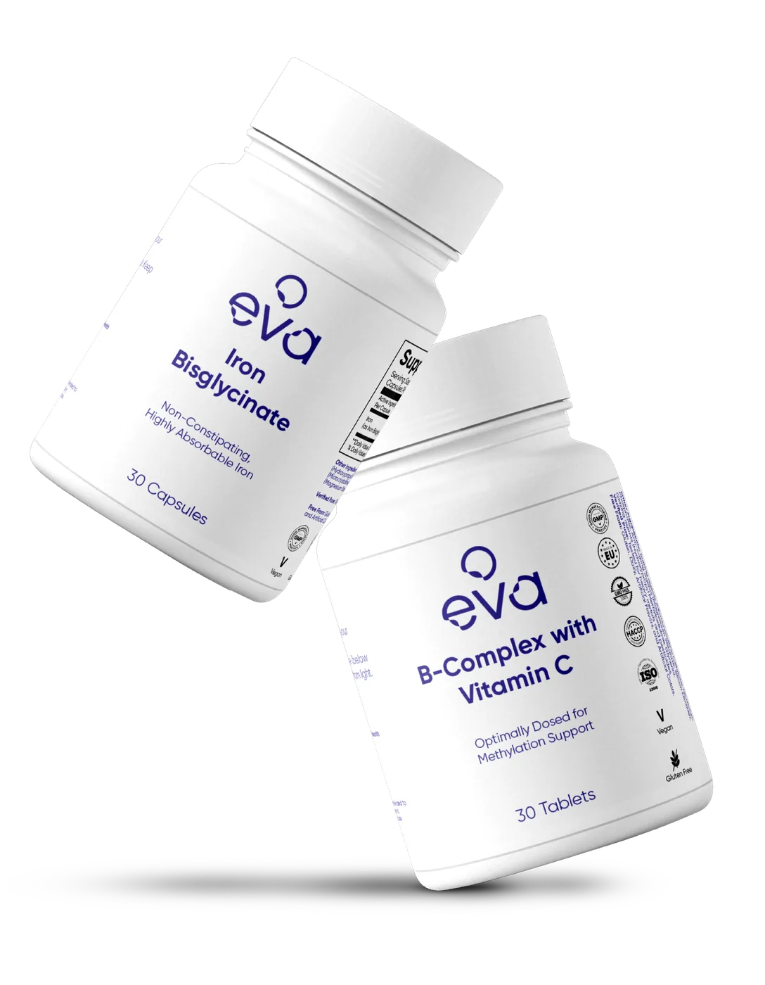 EVA™ featured personalised supplement protocol bottle